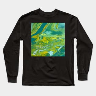 Dirty Pour Acrylic Organic Textures - WelshDesignsTP001 Long Sleeve T-Shirt